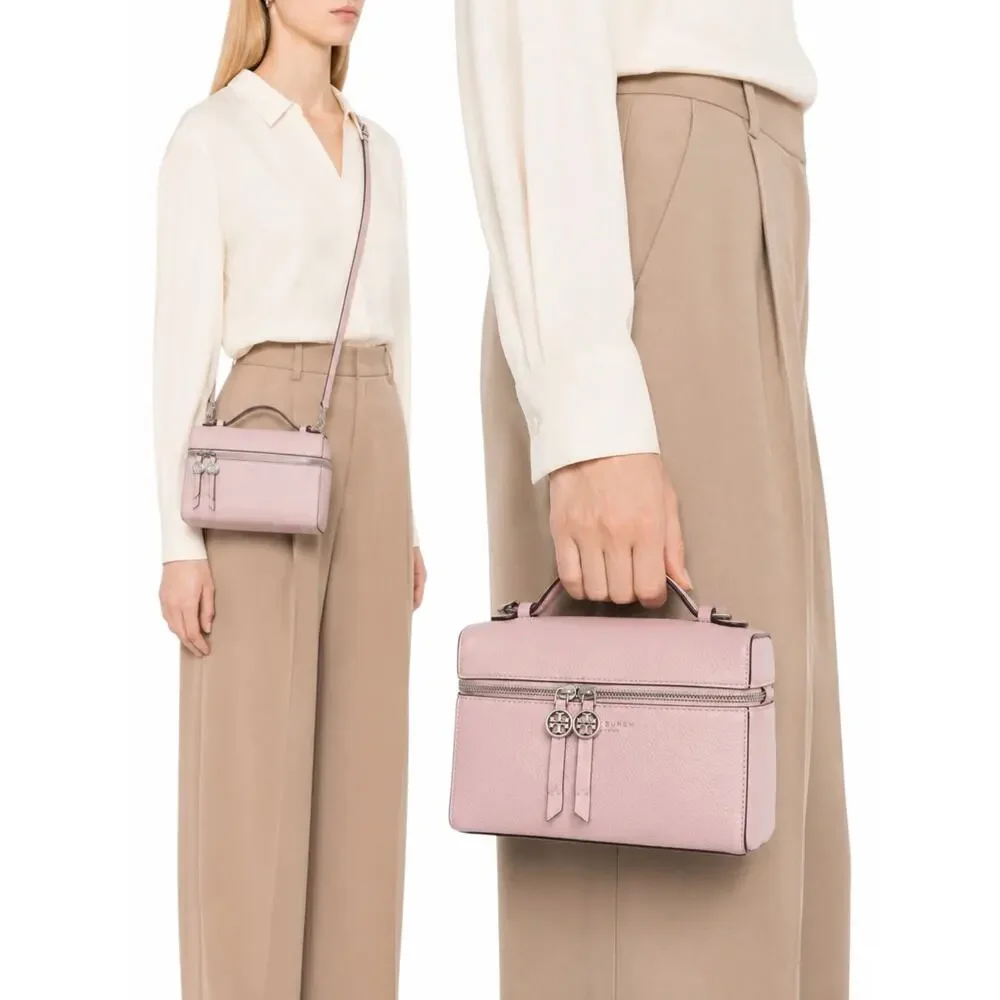 Tory Burch Slim Romy Top Handle Bag Leather Crossbody Bag Rose Pink